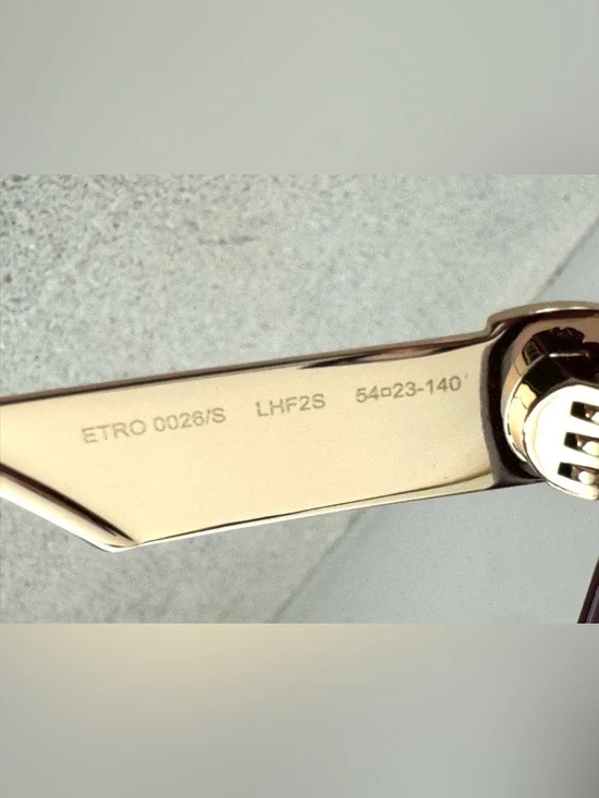 ETRO NEW Pegasus Oversized Sunglasses Burgundy Gold Italy + Box & Cloth - Picture 7 of 9